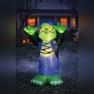 Vintage 4ft Light-Up Airblown Frankenstein Inflatable – Intertek 63878 Halloween